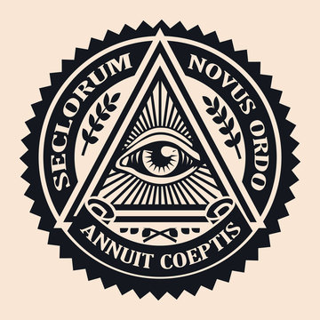 Eye of Providence. Masonic symbol. Conspiracy theory. parchment,