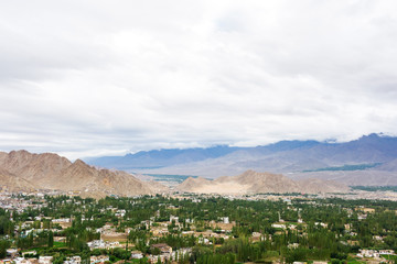 Fototapeta na wymiar Landscape view from Shanti stupa