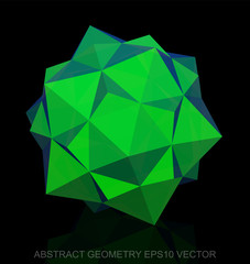 Abstract stereometry: low poly Green Dodecahedron. EPS 10, vector.