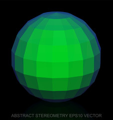 Abstract geometry: low poly Green Sphere. EPS 10, vector.