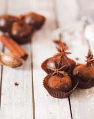 Homemade healthy vegan chocolate truffles