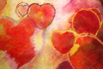 oil painted heart background