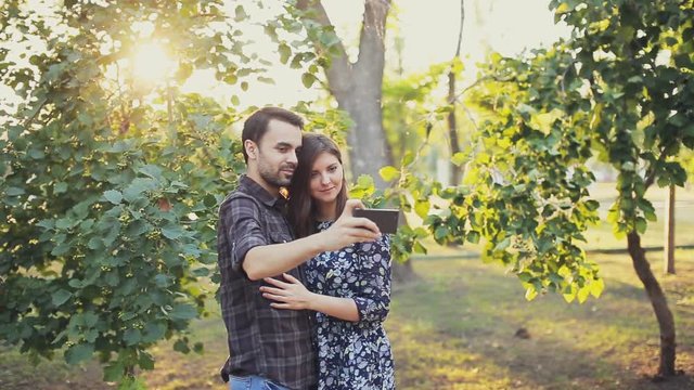 couple in love photographing themselves
