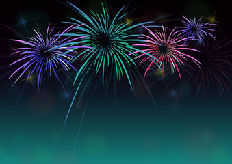 Happy new year background with colorful fireworks