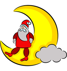 Santa Claus and moon