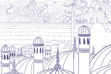 Abstract view of a mosque  