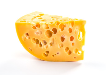 piece of cheese isolated