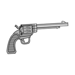 Gun icon. Pistol weapon handgun danger and firearm theme. Isolated design. Vector illustration