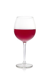 Red wine glass isolated on white