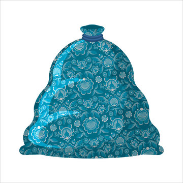 Bag ded moroz- Russian Santa Claus (father frost). Big blue sack
