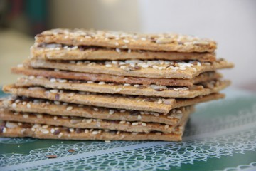 grain bread with sunflower seeds and sesame seeds