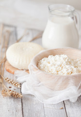 Tzfat cheese, milk, cottage cheese and wheat