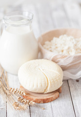 Tzfat cheese, milk, cottage cheese and wheat