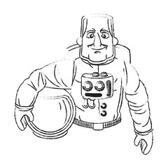 Astronaut cartoon icon. Spaceman cosmonaut pilot space and science theme. Isolated design. Vector illustration