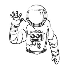 Astronaut cartoon icon. Spaceman cosmonaut pilot space and science theme. Isolated design. Vector illustration