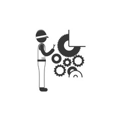 Constructer icon. Construction tool repair work and restoration theme. Isolated design. Vector illustration