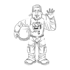 Astronaut cartoon icon. Spaceman cosmonaut pilot space and science theme. Isolated design. Vector illustration