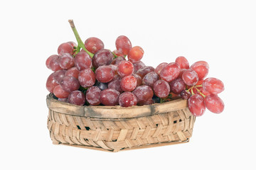 Red grape / View of red grape in wooden container.
