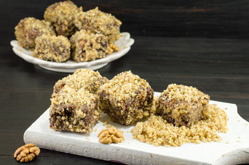 walnut lamingotns on a plate