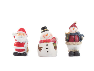 santa snowman isolated