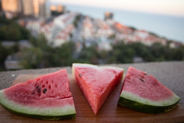 Fresh sliced watermelon