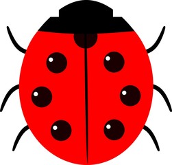 Nice red cartoon ladybug