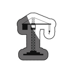 Crane icon. Construction tool repair work and restoration theme. Isolated design. Vector illustration