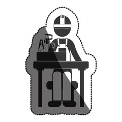 Constructer icon. Construction tool repair work and restoration theme. Isolated design. Vector illustration