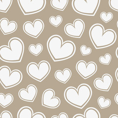 Love seamless geometric pattern on Valentine's Day. Romantic vec