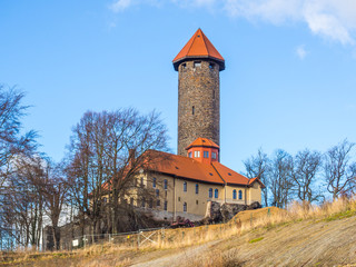 Fototapeta premium Schlossturm der Burg Auerbach