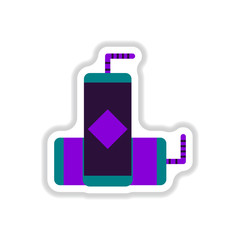 Vector illustration of drink icon in paper sticker style