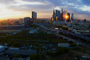 Naklejka na ściany i meble View of the city from a tall building