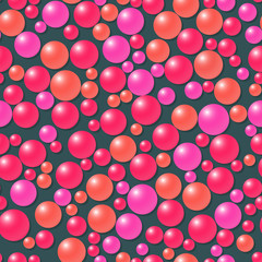 Bright seamless abstract pattern. Colorful balloons against a dark background.
