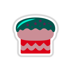 Vector illustration in paper sticker style delicious cake