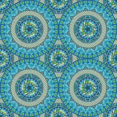Ornate floral seamless texture, endless pattern with vintage mandala elements.