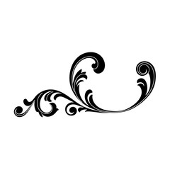 Vintage baroque ornament, corner. Retro pattern antique style acanthus. Decorative design element filigree calligraphy vector. - stock vector