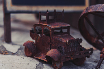 Rusty metal toy car