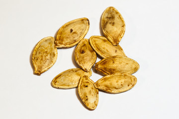 Background of many pumpkin seeds.