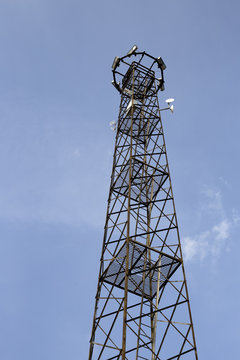 Old metal lighting tower