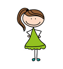 cute kid drawing isolated icon vector illustration design