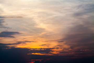 colorful dramatic sky with cloud at sunset