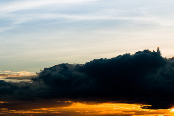 colorful dramatic sky with cloud at sunset