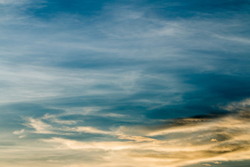 colorful dramatic sky with cloud at sunset