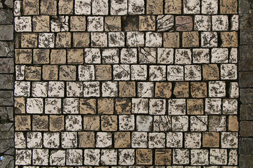 Texture - stone streets, cobblestone with unusual pattern