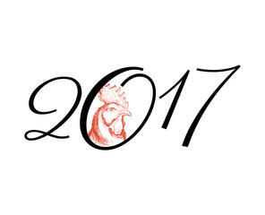 Happy new year 2017 creative greeting card design