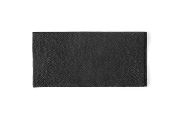 Black blank paper napkin tissue top view isolated on white background. Mockup template collection.