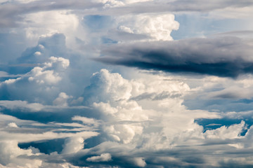 colorful dramatic sky with cloud at sunset