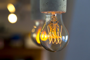 Detailaufnahme vintage Glühlampe