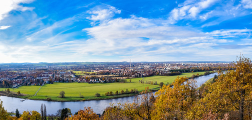 Panorama über Elbe in Dresden