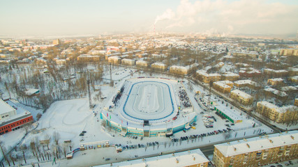 Winter speedway on the ice